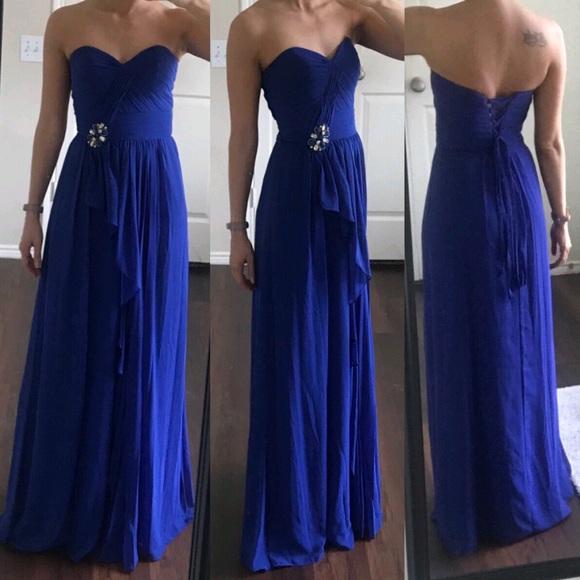Fiesta Dresses & Skirts - Blue strapless corset formal prom dress gown